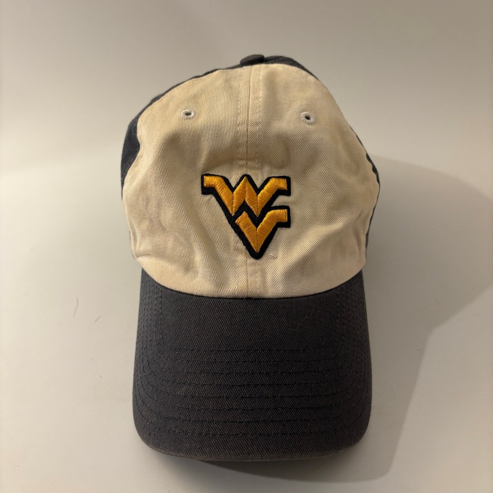 Y2K West Virginia Mountaineers Fitted Hat Mens L 7.5 Blue Cream Twins